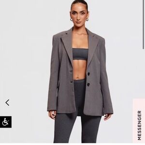 NWT House of CB 'Aline' Dark Grey Oversized Blazer - Size Small (S)